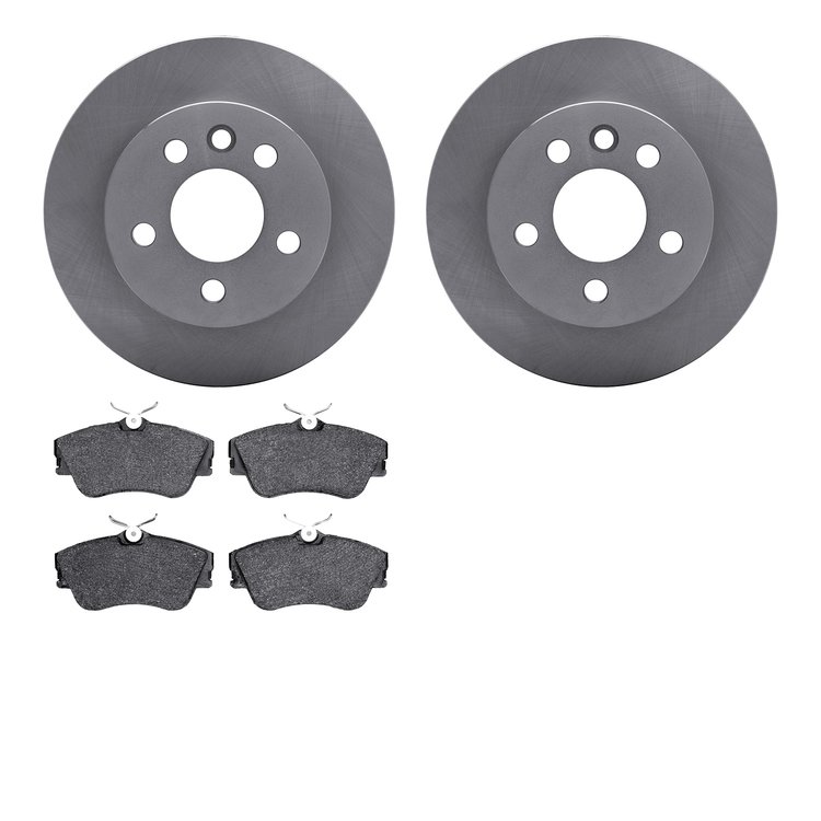 6502-74379 Brake Rotors w/5000 Advanced Brake Pads Kit, 1992-1995 Audi/Volkswagen, Position: Front