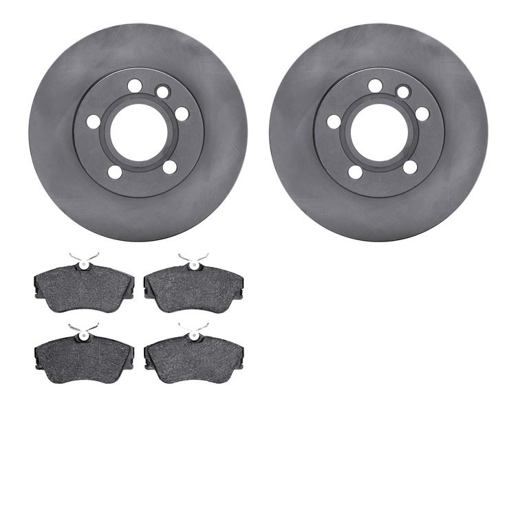 6502-74382 Brake Rotors w/5000 Advanced Brake Pads Kit, 1996-1999 Audi/Volkswagen, Position: Front