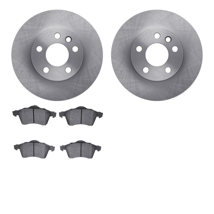 6502-74388 Brake Rotors w/5000 Advanced Brake Pads Kit, 1996-1999 Audi/Volkswagen, Position: Front