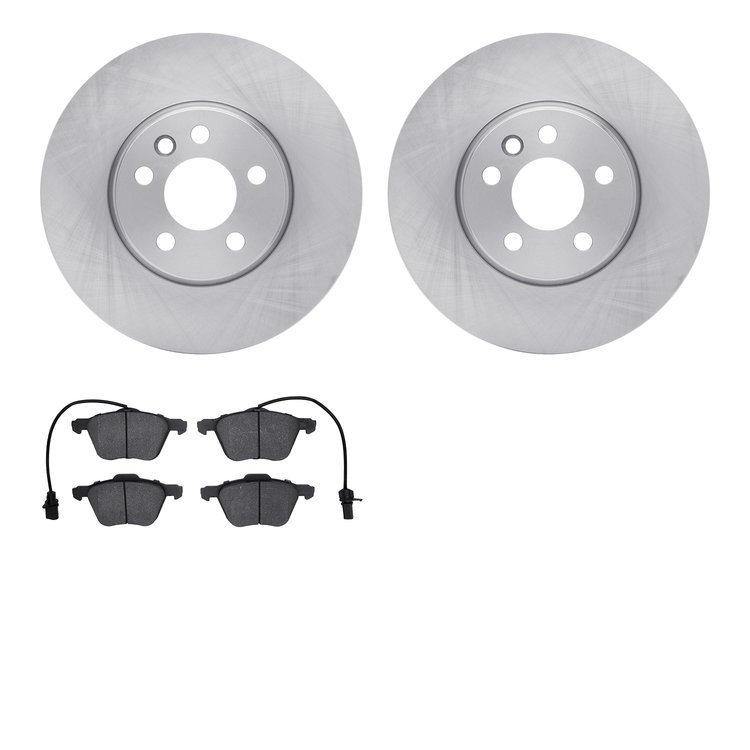 6502-74397 Brake Rotors w/5000 Advanced Brake Pads Kit, 2001-2003 Audi/Volkswagen, Position: Front