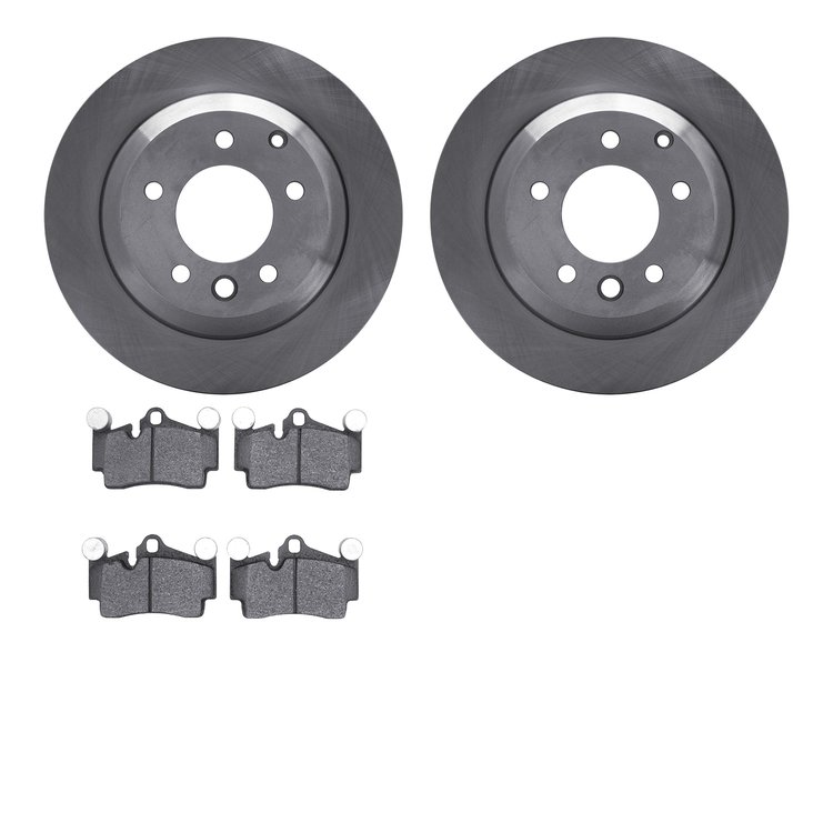 6502-74403 Brake Rotors w/5000 Advanced Brake Pads Kit, 2003-2010 Multiple Makes/Models, Position: Rear