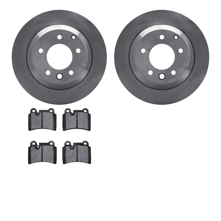 6502-74405 Brake Rotors w/5000 Advanced Brake Pads Kit, 2008-2009 Audi/Volkswagen, Position: Rear