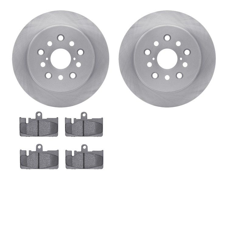6502-75076 Brake Rotors w/5000 Advanced Brake Pads Kit, 2001-2006 Lexus/Toyota/Scion, Position: Rear