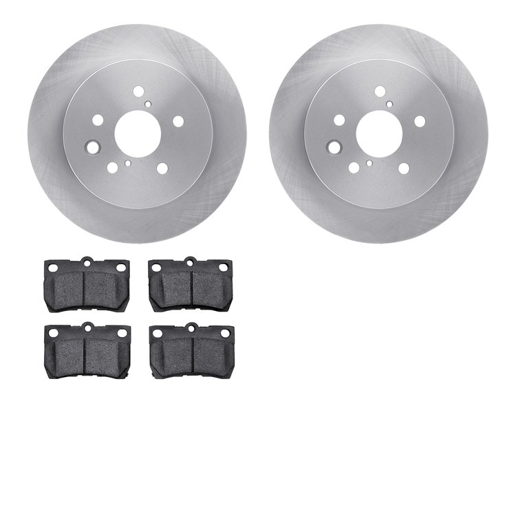 6502-75083 Brake Rotors w/5000 Advanced Brake Pads Kit, 2006-2013 Lexus/Toyota/Scion, Position: Rear