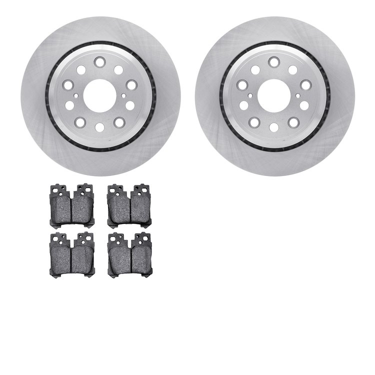 6502-75102 Brake Rotors w/5000 Advanced Brake Pads Kit, 2007-2017 Lexus/Toyota/Scion, Position: Rear