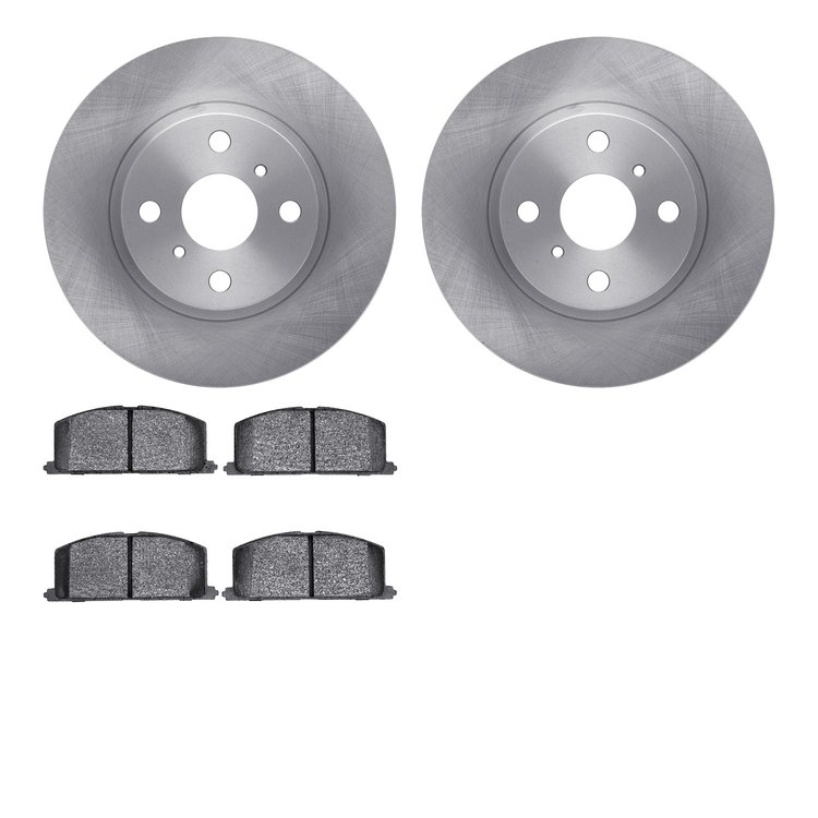 6502-76100 Brake Rotors w/5000 Advanced Brake Pads Kit, 1987-1992 Multiple Makes/Models, Position: Front