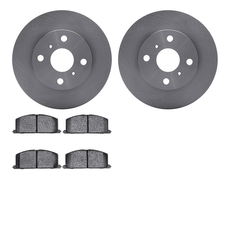 6502-76136 Brake Rotors w/5000 Advanced Brake Pads Kit, 1990-1991 Lexus/Toyota/Scion, Position: Front