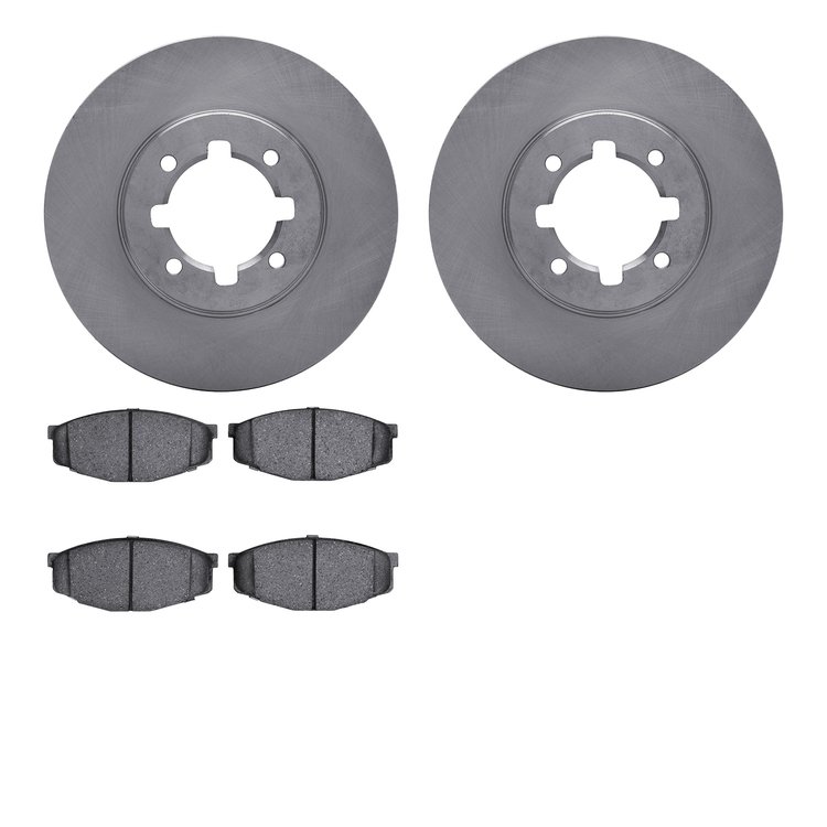 6502-76185 Brake Rotors w/5000 Advanced Brake Pads Kit, 1983-1984 Lexus/Toyota/Scion, Position: Front