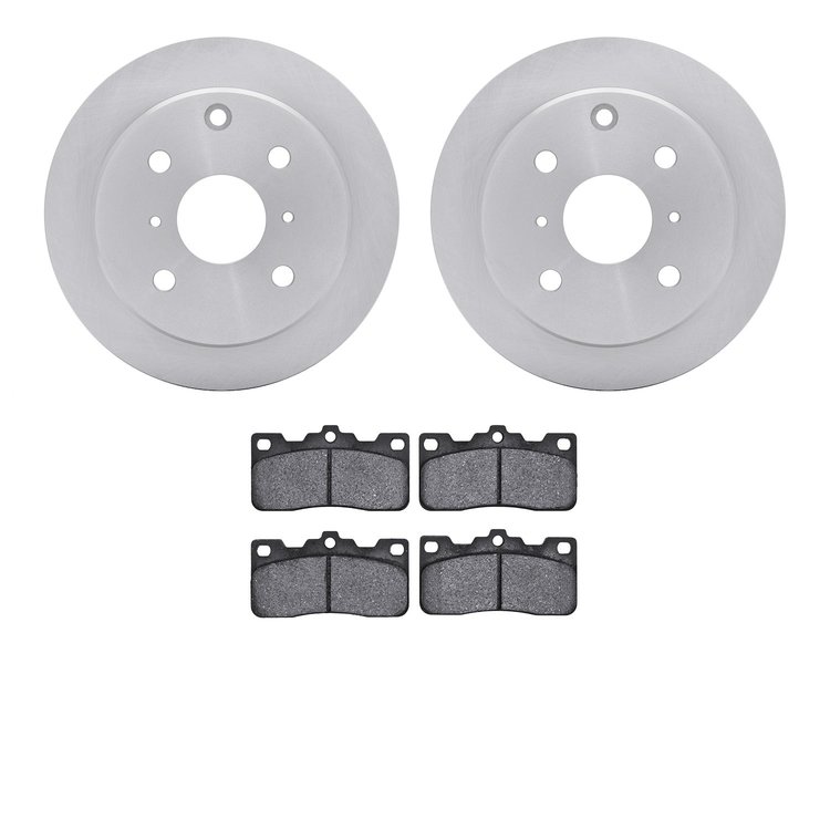 6502-76188 Brake Rotors w/5000 Advanced Brake Pads Kit, 1983-1984 Lexus/Toyota/Scion, Position: Rear