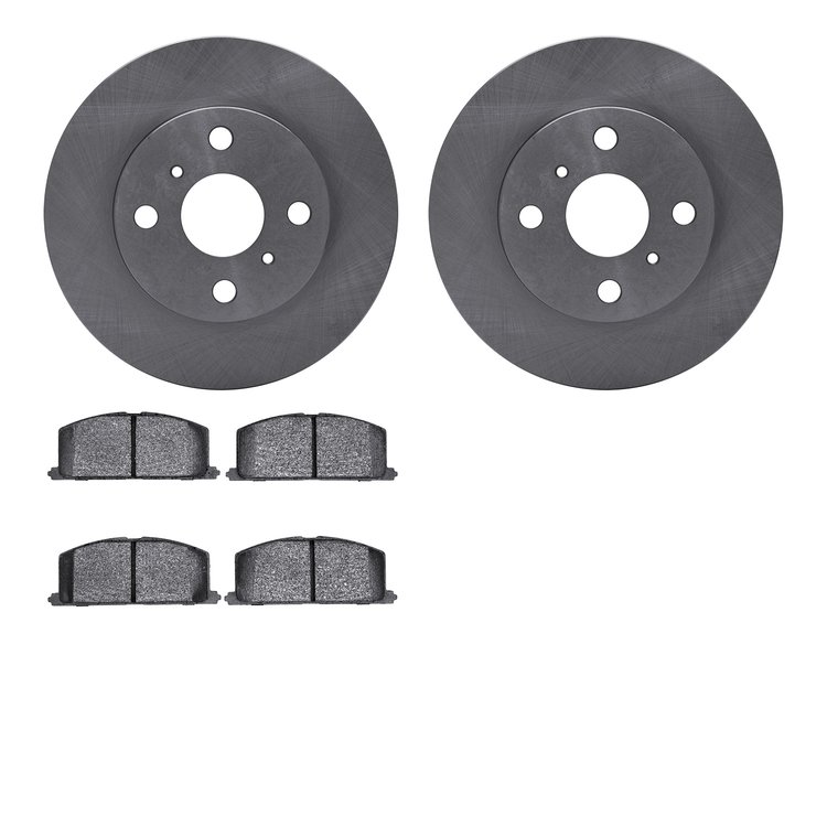 6502-76194 Brake Rotors w/5000 Advanced Brake Pads Kit, 1985-1988 Multiple Makes/Models, Position: Front