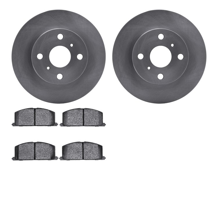 6502-76200 Brake Rotors w/5000 Advanced Brake Pads Kit, 1984-1988 Multiple Makes/Models, Position: Front