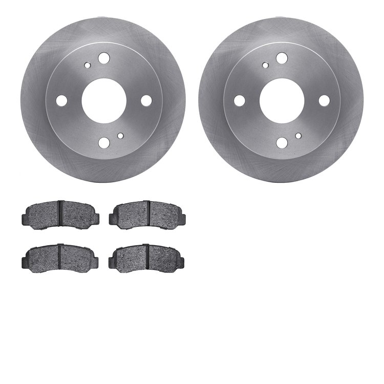 6502-76206 Brake Rotors w/5000 Advanced Brake Pads Kit, 1985-1987 Lexus/Toyota/Scion, Position: Rear