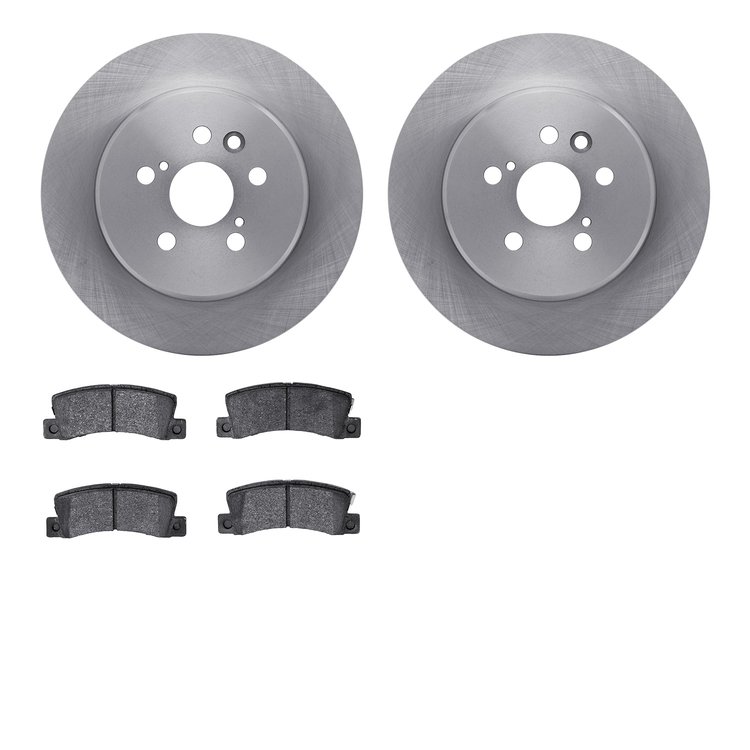 6502-76281 Brake Rotors w/5000 Advanced Brake Pads Kit, 1990-1993 Lexus/Toyota/Scion, Position: Rear