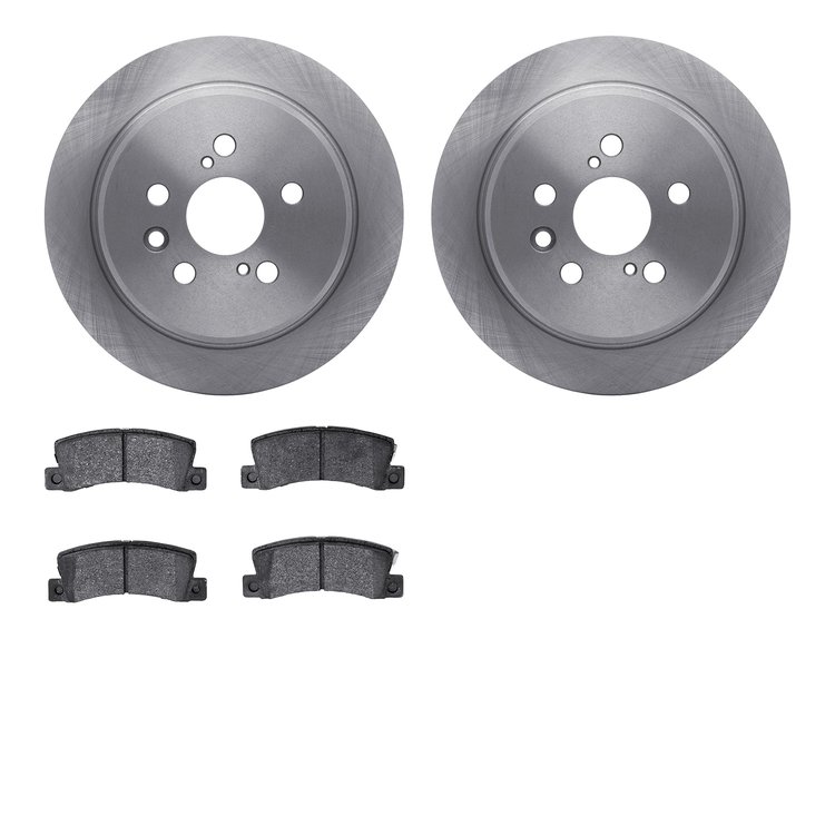 6502-76353 Brake Rotors w/5000 Advanced Brake Pads Kit, 1994-1995 Lexus/Toyota/Scion, Position: Rear