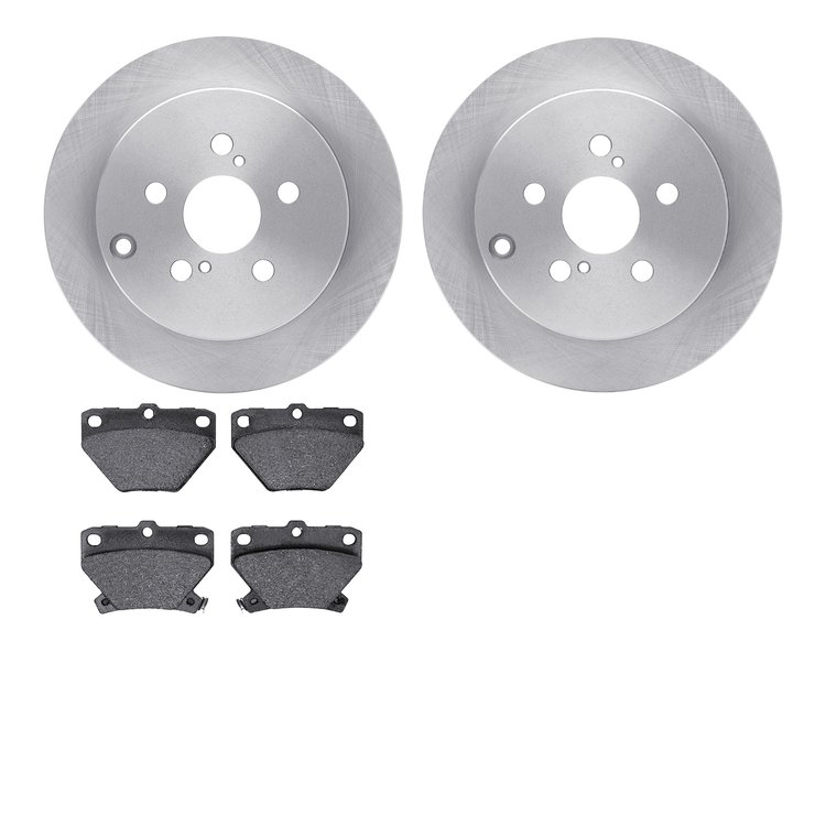 6502-76389 Brake Rotors w/5000 Advanced Brake Pads Kit, 2000-2008 Multiple Makes/Models, Position: Rear