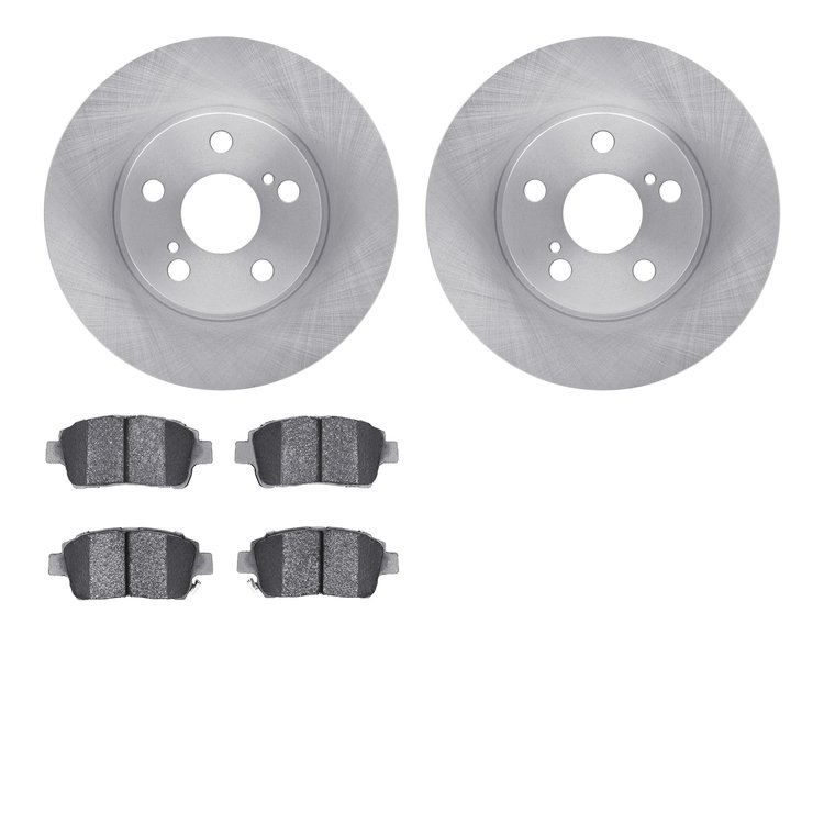6502-76449 Brake Rotors w/5000 Advanced Brake Pads Kit, 2004-2009 Lexus/Toyota/Scion, Position: Front
