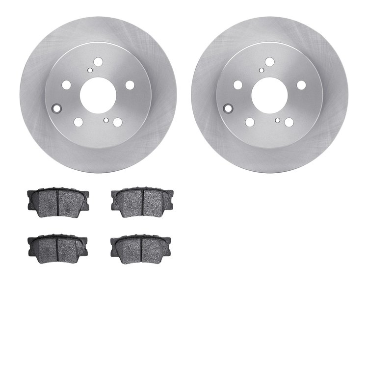 6502-76644 Brake Rotors w/5000 Advanced Brake Pads Kit, 2006-2018 Lexus/Toyota/Scion, Position: Rear