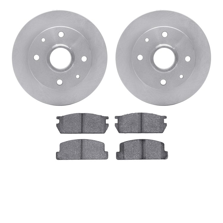 6502-80049 Brake Rotors w/5000 Advanced Brake Pads Kit, 1981-1985 Ford/Lincoln/Mercury/Mazda, Position: Rear