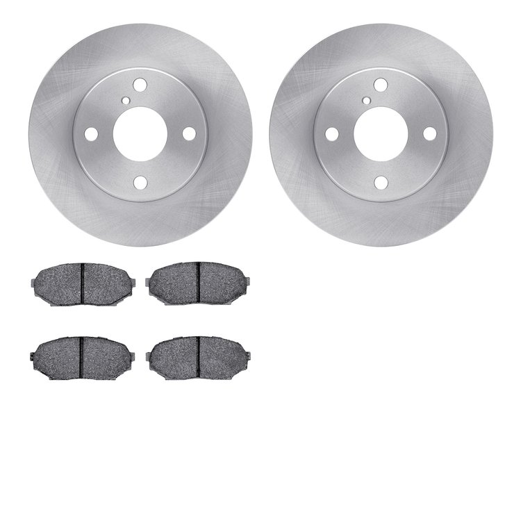 6502-80070 Brake Rotors w/5000 Advanced Brake Pads Kit, 1990-1993 Ford/Lincoln/Mercury/Mazda, Position: Front