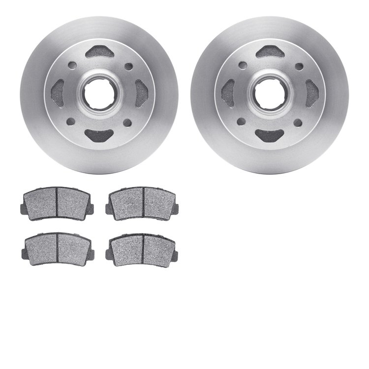 6502-80079 Brake Rotors w/5000 Advanced Brake Pads Kit, 1984-1985 Ford/Lincoln/Mercury/Mazda, Position: Front