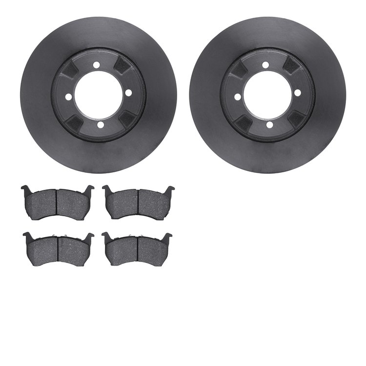 6502-80088 Brake Rotors w/5000 Advanced Brake Pads Kit, 1983-1983 Ford/Lincoln/Mercury/Mazda, Position: Front