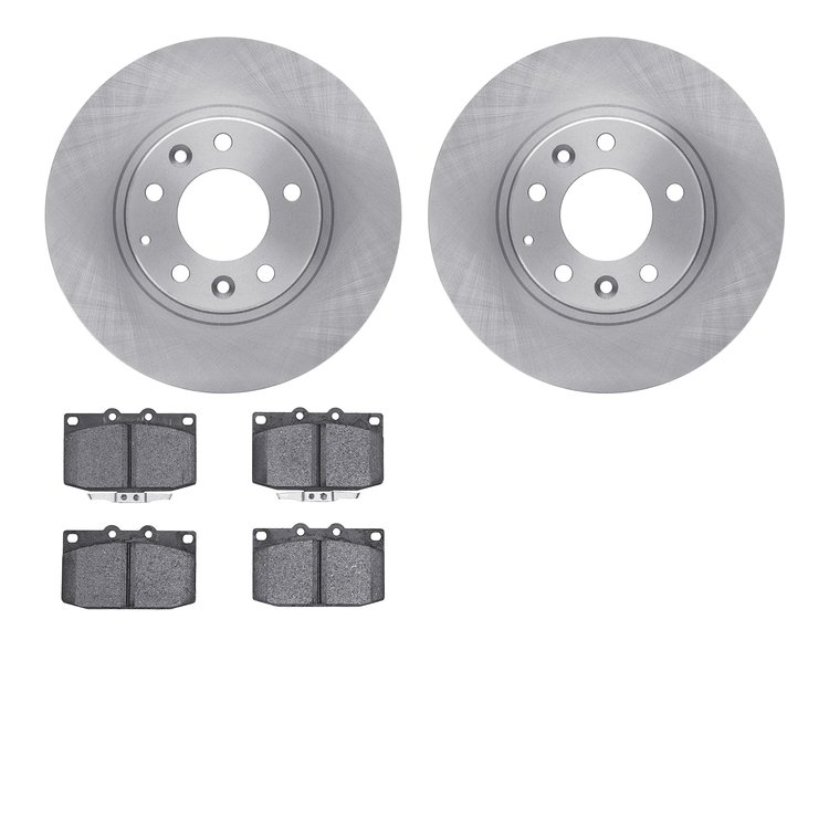 6502-80103 Brake Rotors w/5000 Advanced Brake Pads Kit, 1993-1995 Ford/Lincoln/Mercury/Mazda, Position: Front