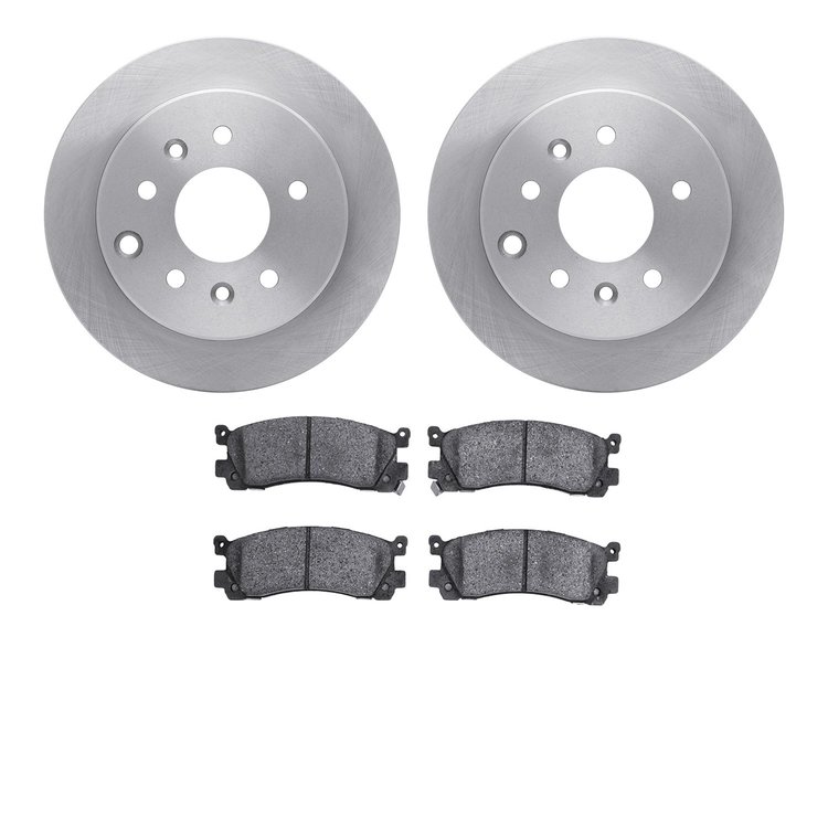 6502-80139 Brake Rotors w/5000 Advanced Brake Pads Kit, 1990-1991 Ford/Lincoln/Mercury/Mazda, Position: Rear