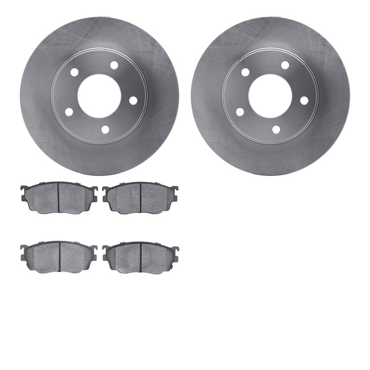 6502-80143 Brake Rotors w/5000 Advanced Brake Pads Kit, 1998-2003 Ford/Lincoln/Mercury/Mazda, Position: Front