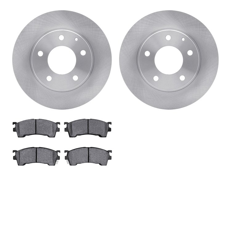 6502-80148 Brake Rotors w/5000 Advanced Brake Pads Kit, 1993-1997 Ford/Lincoln/Mercury/Mazda, Position: Front