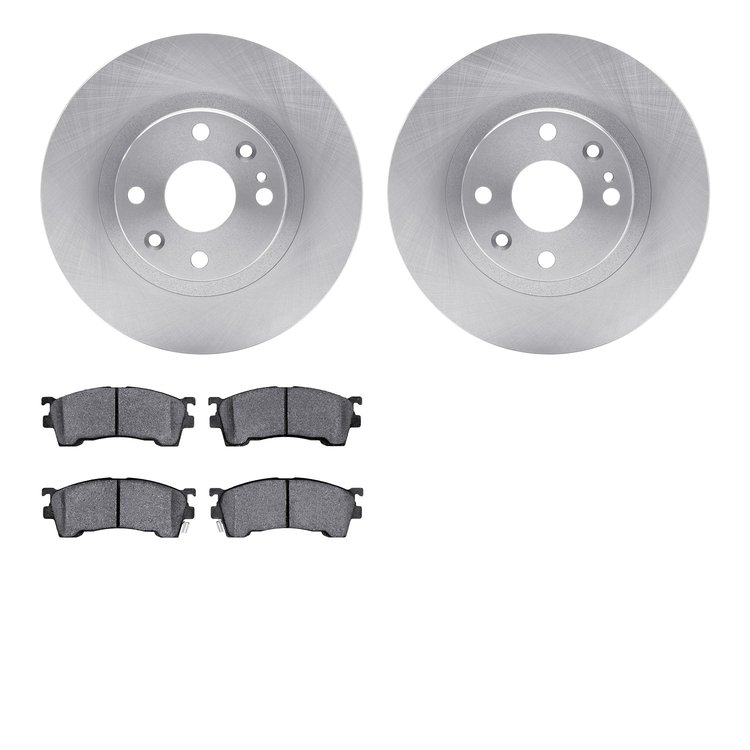 6502-80169 Brake Rotors w/5000 Advanced Brake Pads Kit, 1999-2000 Ford/Lincoln/Mercury/Mazda, Position: Front