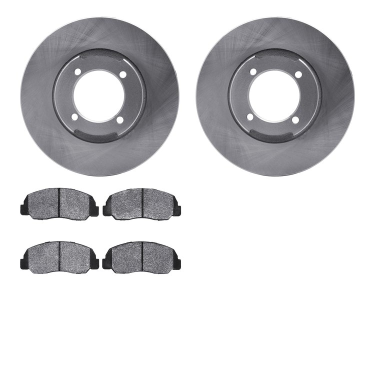 6502-80187 Brake Rotors w/5000 Advanced Brake Pads Kit, 1982-1984 Ford/Lincoln/Mercury/Mazda, Position: Front