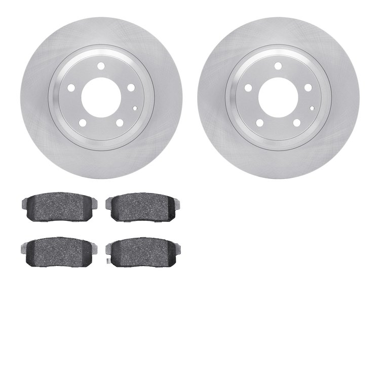 6502-80220 Brake Rotors w/5000 Advanced Brake Pads Kit, 2004-2011 Ford/Lincoln/Mercury/Mazda, Position: Rear