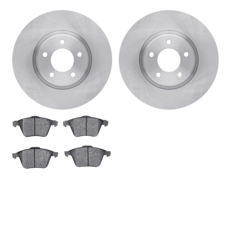 6502-80232 Brake Rotors w/5000 Advanced Brake Pads Kit, 2007-2013 Ford/Lincoln/Mercury/Mazda, Position: Front