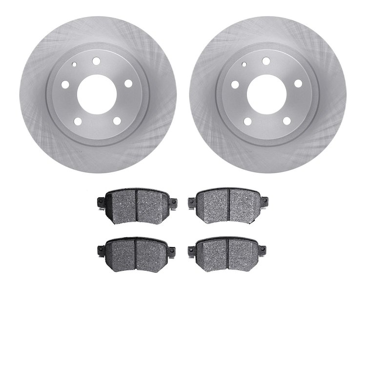 6502-80245 Brake Rotors w/5000 Advanced Brake Pads Kit, 2016-2021 Ford/Lincoln/Mercury/Mazda, Position: Rear