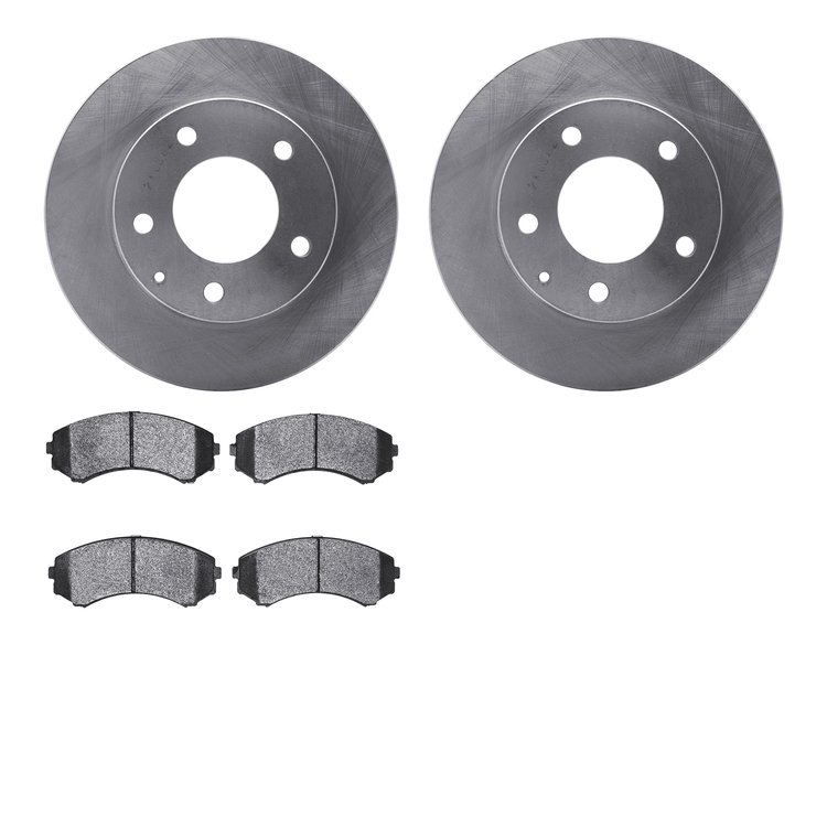6502-80271 Brake Rotors w/5000 Advanced Brake Pads Kit, 1992-1993 Ford/Lincoln/Mercury/Mazda, Position: Front