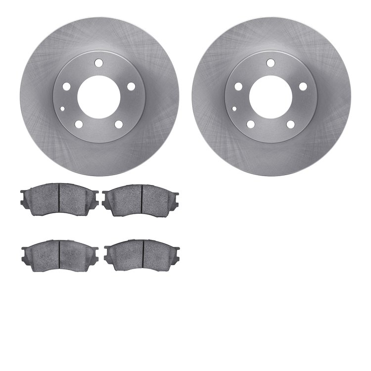 6502-80284 Brake Rotors w/5000 Advanced Brake Pads Kit, 1995-2000 Ford/Lincoln/Mercury/Mazda, Position: Front
