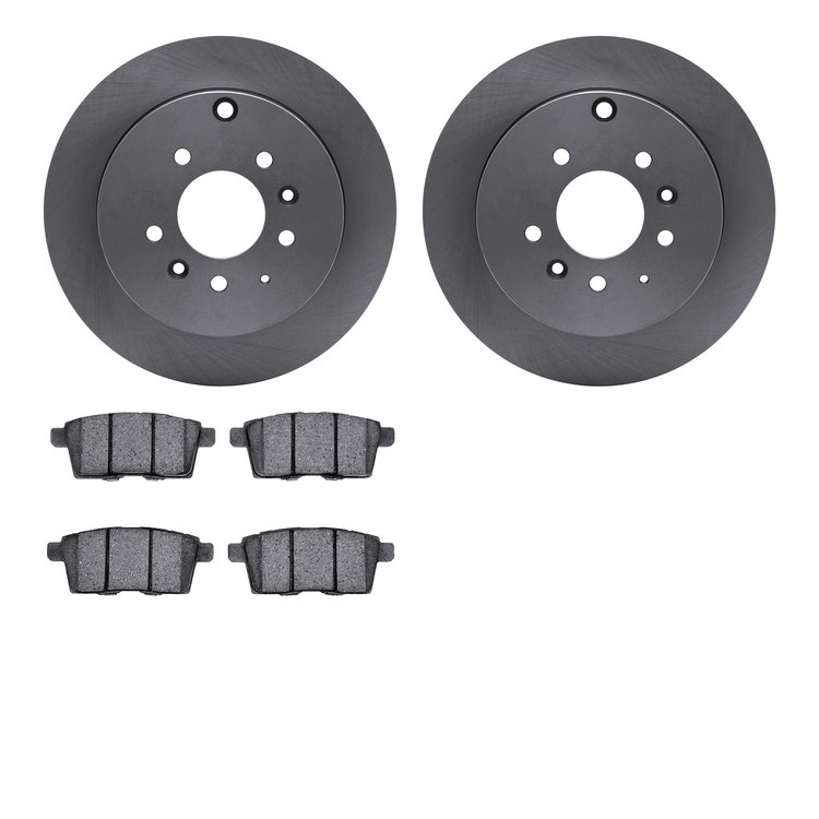 6502-80313 Brake Rotors w/5000 Advanced Brake Pads Kit, 2007-2012 Ford/Lincoln/Mercury/Mazda, Position: Rear