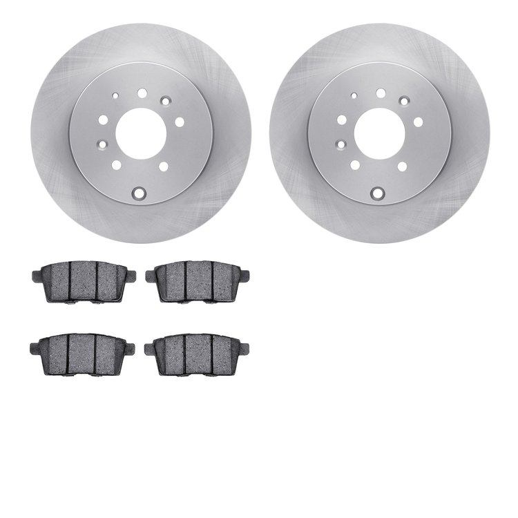 6502-80316 Brake Rotors w/5000 Advanced Brake Pads Kit, 2007-2015 Ford/Lincoln/Mercury/Mazda, Position: Rear
