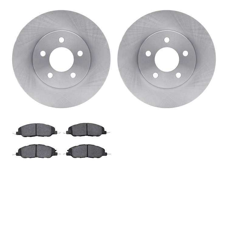 6502-99026 Brake Rotors w/5000 Advanced Brake Pads Kit, 2005-2010 Ford/Lincoln/Mercury/Mazda, Position: Front