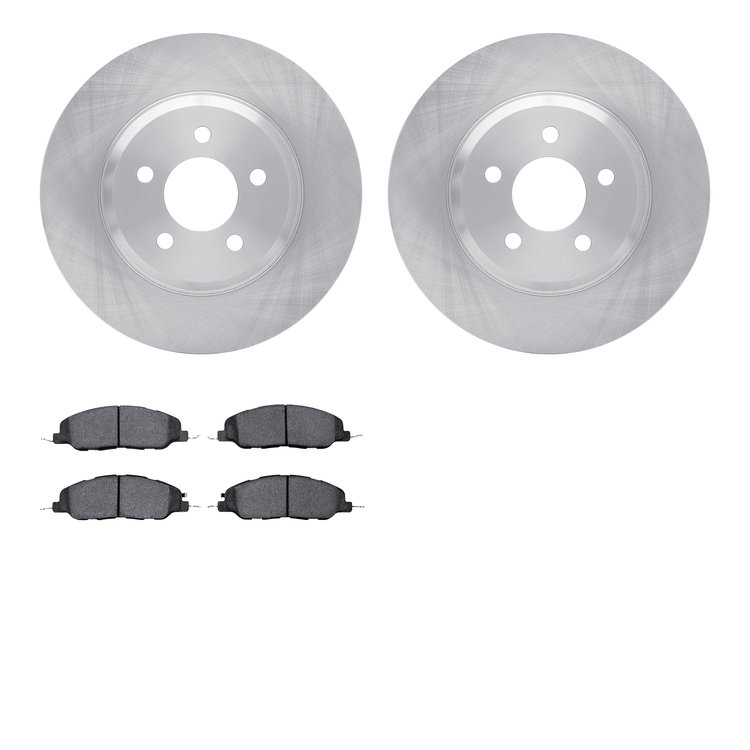 6502-99031 Brake Rotors w/5000 Advanced Brake Pads Kit, 2007-2014 Ford/Lincoln/Mercury/Mazda, Position: Front