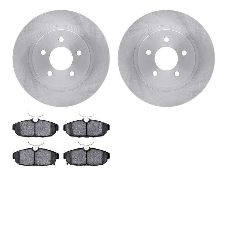 6502-99039 Brake Rotors w/5000 Advanced Brake Pads Kit, 2012-2014 Ford/Lincoln/Mercury/Mazda, Position: Rear