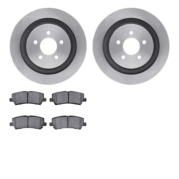 6502-99139 Brake Rotors w/5000 Advanced Brake Pads Kit, Fits Select Ford/Lincoln/Mercury/Mazda, Position: Rear