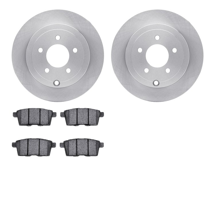 6502-99194 Brake Rotors w/5000 Advanced Brake Pads Kit, 2007-2010 Ford/Lincoln/Mercury/Mazda, Position: Rear