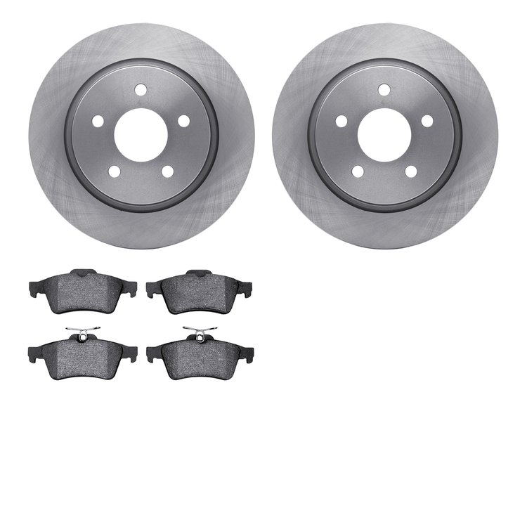 6502-99206 Brake Rotors w/5000 Advanced Brake Pads Kit, 2013-2018 Ford/Lincoln/Mercury/Mazda, Position: Rear
