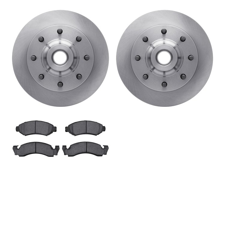 6502-99233 Brake Rotors w/5000 Advanced Brake Pads Kit, 1973-1979 Ford/Lincoln/Mercury/Mazda, Position: Front