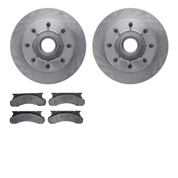 6502-99251 Brake Rotors w/5000 Advanced Brake Pads Kit, 1980-1985 Ford/Lincoln/Mercury/Mazda, Position: Front