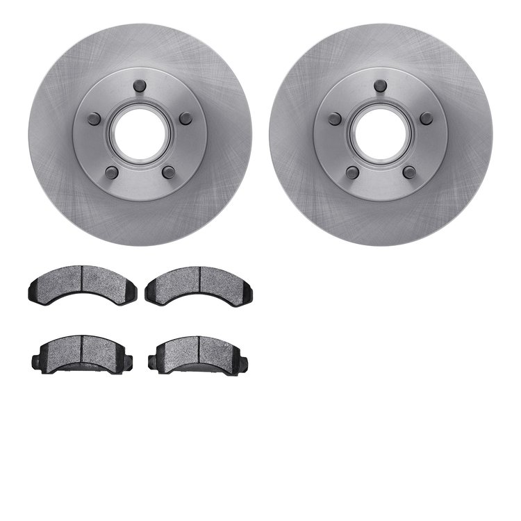 6502-99269 Brake Rotors w/5000 Advanced Brake Pads Kit, 1983-1992 Ford/Lincoln/Mercury/Mazda, Position: Front