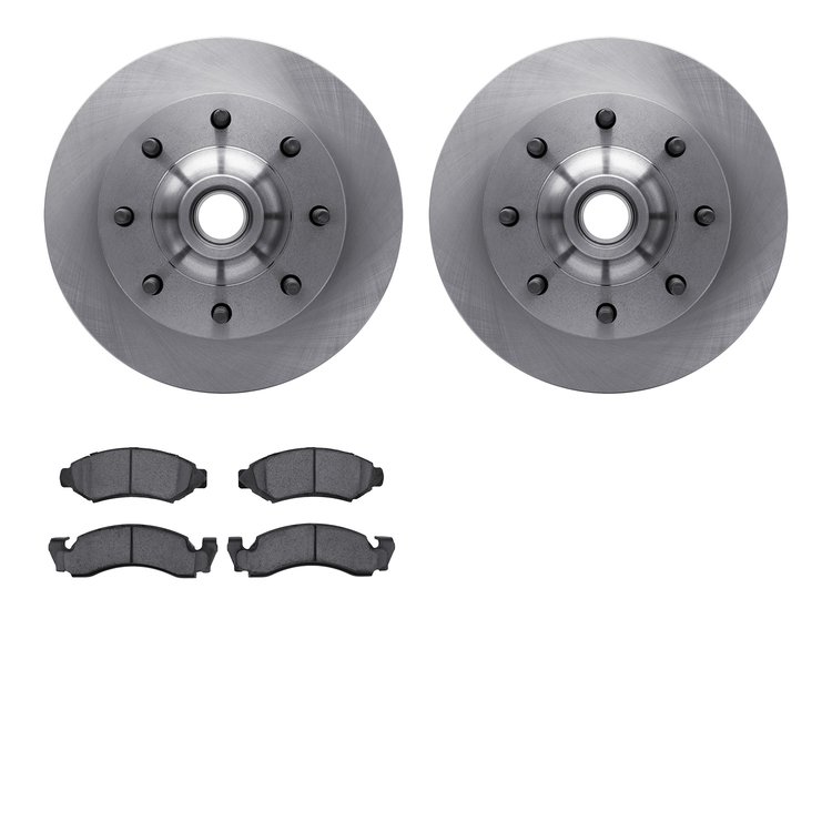6502-99281 Brake Rotors w/5000 Advanced Brake Pads Kit, 1980-1985 Ford/Lincoln/Mercury/Mazda, Position: Front