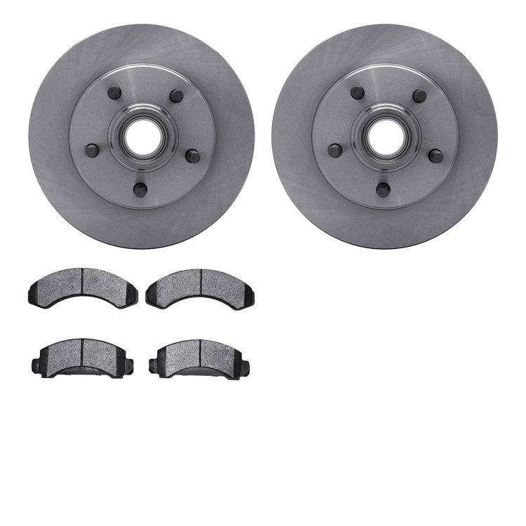 6502-99292 Brake Rotors w/5000 Advanced Brake Pads Kit, 1986-1992 Ford/Lincoln/Mercury/Mazda, Position: Front