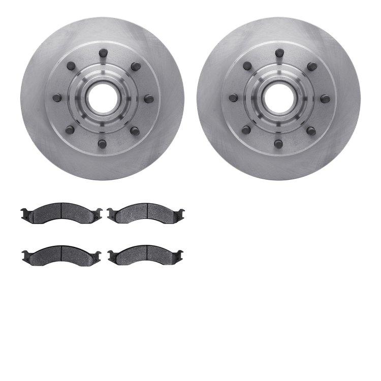 6502-99306 Brake Rotors w/5000 Advanced Brake Pads Kit, 1994-1994 Ford/Lincoln/Mercury/Mazda, Position: Front